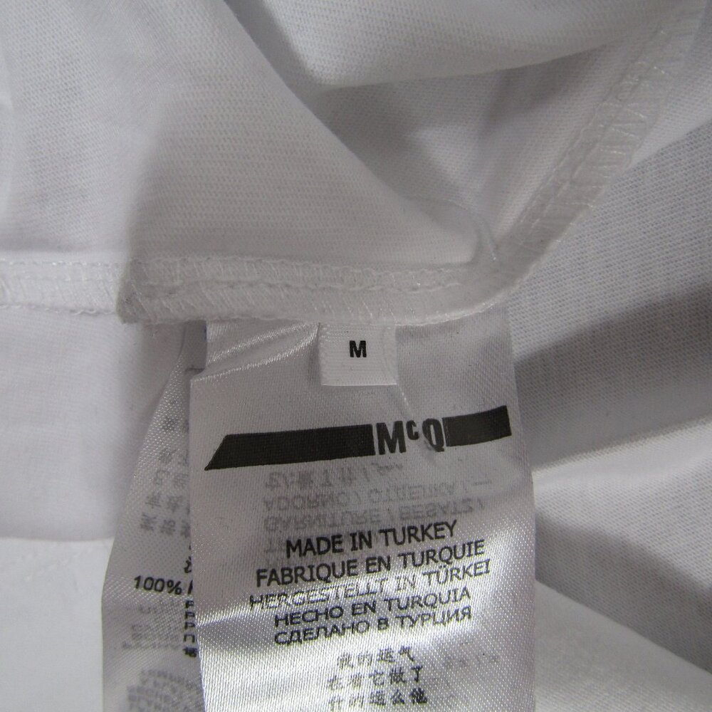 MCQ McQueen Medium White Graphic Short Sleeve Tee T Shirt - Picture 4 of 7